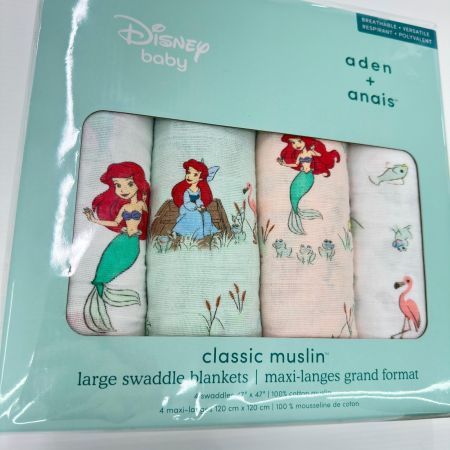  Disney ディズニー ブランケット アリエル エイデンアンドアネイ クラシック スワドル 4枚セット おくるみ 未使用品