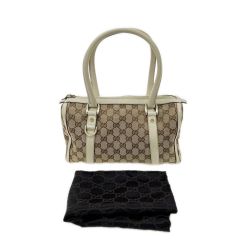 ◆◆ GUCCI グッチ ミニボストンバッグ  ハンドバッグ GG ファスナータグ半分ちぎれ有  130942 ベージュ Bランク