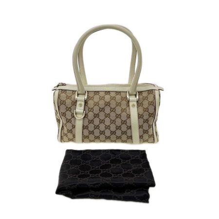  GUCCI グッチ ミニボストンバッグ  ハンドバッグ GG ファスナータグ半分ちぎれ有  130942 ベージュ