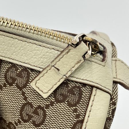  GUCCI グッチ ミニボストンバッグ  ハンドバッグ GG ファスナータグ半分ちぎれ有  130942 ベージュ