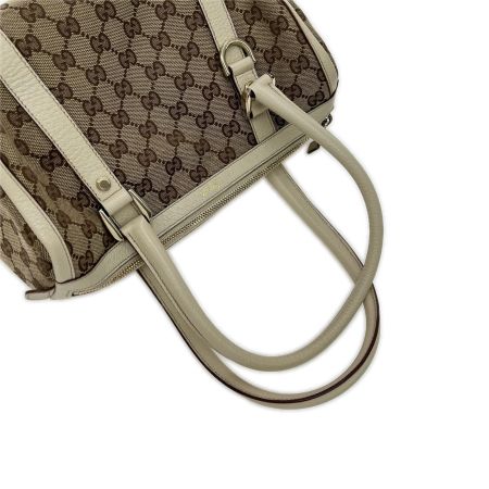  GUCCI グッチ ミニボストンバッグ  ハンドバッグ GG ファスナータグ半分ちぎれ有  130942 ベージュ