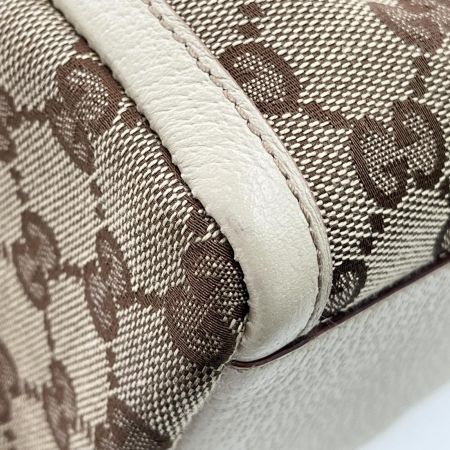  GUCCI グッチ ミニボストンバッグ  ハンドバッグ GG ファスナータグ半分ちぎれ有  130942 ベージュ