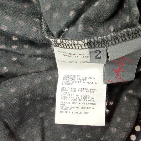  Yohji yamamoto(Y's) ヨージヤマモト(ワイズ) カットソー　ノースリーブ NJ-T21-057 グレー x ホワイトドット