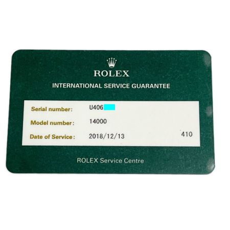  ROLEX ロレックス 腕時計 エアキング U番 自動巻き Gカード付  14000 ステンレススチール ライトブラウン