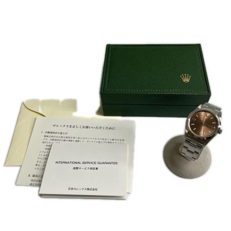  ROLEX ロレックス 腕時計 エアキング U番 自動巻き Gカード付  14000 ステンレススチール ライトブラウン