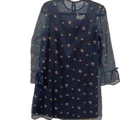  M's GRACY エムズグレイシー ワンピース 7-H-2160 ネイビー Bランク
