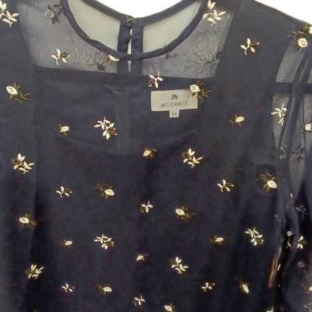  M's GRACY エムズグレイシー ワンピース 7-H-2160 ネイビー