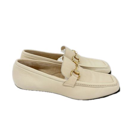 GUCCI グッチ ローファー 靴 36 1/2 袋付 レディース アイボリー