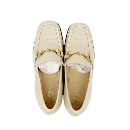 GUCCI グッチ ローファー 靴 36 1/2 袋付 レディース アイボリー