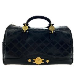 ◆◆ VERSACE ベルサーチ サンバースト ブラック  ミニボストン  角スレ有 Cランク
