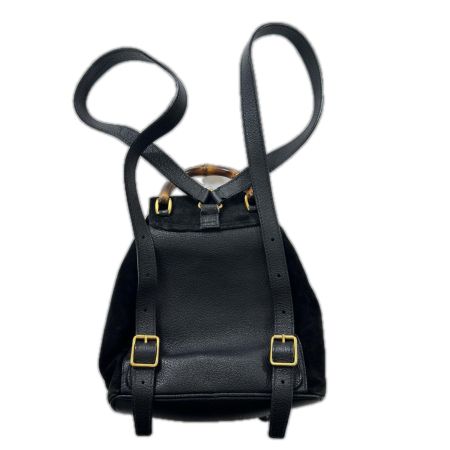  GUCCI グッチ リュック　バンブー　スレ有 ベロア×レザー 003-2058-0030 ブラック