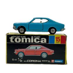 ◆◆ トミカ 黒箱トミカ No.15 ニューコロナ ハードトップSL 1/60スケール 日本製 ライトブルー Bランク