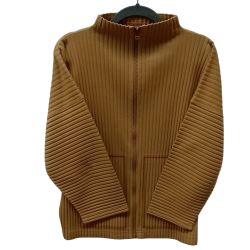 ◆◆ ISSEY MIYAKE イッセイミヤケ me ジップカーディガン MI41JC402 ブラウン系 Bランク