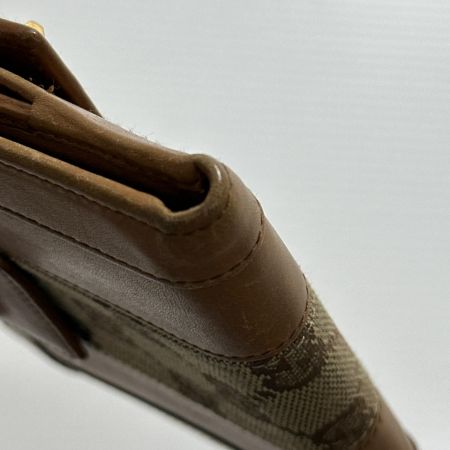  GUCCI グッチ キャンバス×レザー 120927 キャメル 3つ折り財布　キズ有 