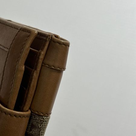  GUCCI グッチ キャンバス×レザー 120927 キャメル 3つ折り財布　キズ有 