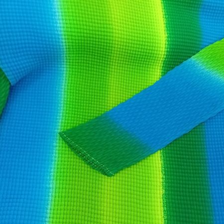 ISSEY MIYAKE イッセイミヤケ カットソー 1M84-FJ653 ブルー x グリーン
