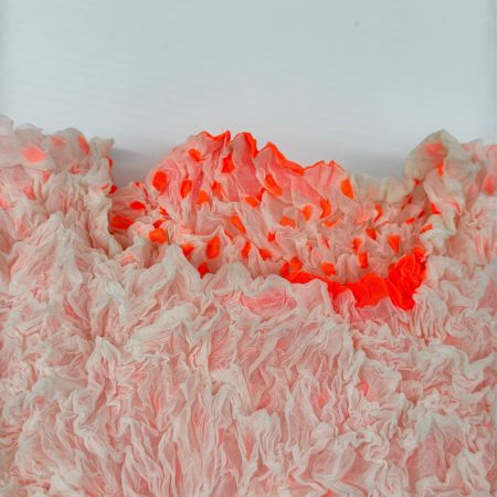 ISSEY MIYAKE イッセイミヤケ カットソー リバーシブル タグ無し 夏物 ミセス レディース 白/オレンジ