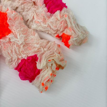 ISSEY MIYAKE イッセイミヤケ カットソー リバーシブル タグ無し 夏物 ミセス レディース 白/オレンジ