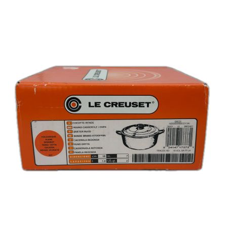 LE CREUSET ルクルーゼ 鍋 ココット・ロンド18cm 未使用品  オレンジ