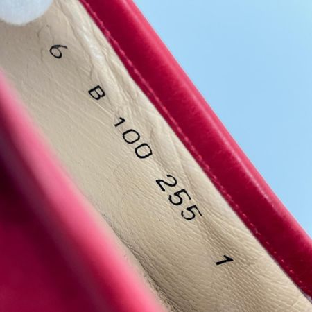 GUCCI グッチ ホースビットローファー スエード ゴールド金具 6B レッド