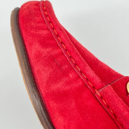 GUCCI グッチ ホースビットローファー スエード ゴールド金具 6B レッド