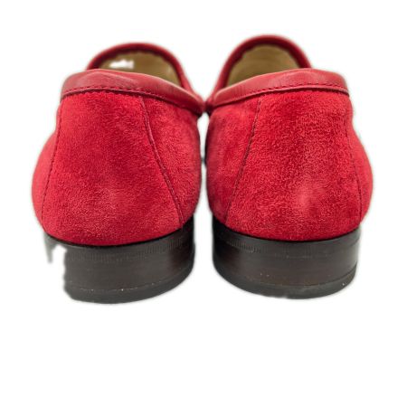 GUCCI グッチ ホースビットローファー スエード ゴールド金具 6B レッド