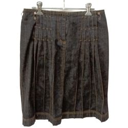 ◆◆ BURBERRY LONDON バーバリーロンドン スカート FX074-650-09 ダークグレー x デニム Bランク