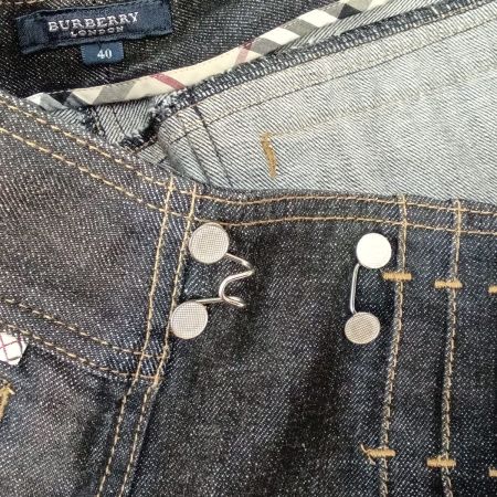  BURBERRY LONDON バーバリーロンドン スカート FX074-650-09 ダークグレー x デニム