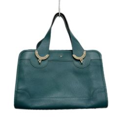 ANYA HINDMARCH アニヤハインドマーチ ハンドバッグ ショルダーバッグ 2wayバッグ ストラップ付 レザー  グリーン Aランク