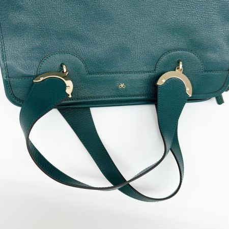 ANYA HINDMARCH アニヤハインドマーチ ハンドバッグ ショルダーバッグ 2wayバッグ ストラップ付 レザー  グリーン