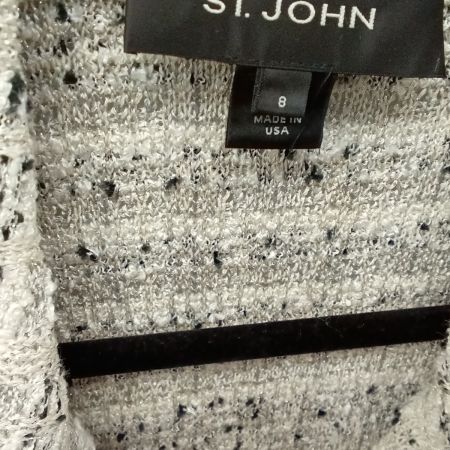 STJOHN ツイード　ジャケット K616201 オフホワイト x シルバー x ブラック
