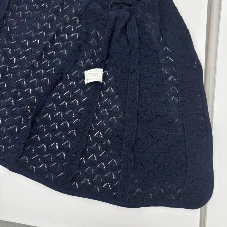 Leilian レリアン カーディガン SIZE 44 コットン92％ VITTORIO ミセス レディース ネイビー