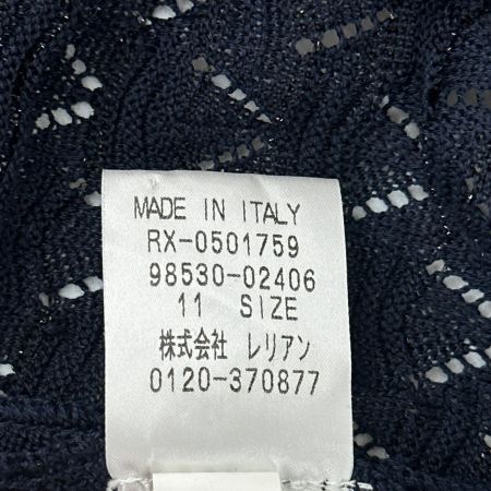 Leilian レリアン カーディガン SIZE 44 コットン92％ VITTORIO ミセス レディース ネイビー