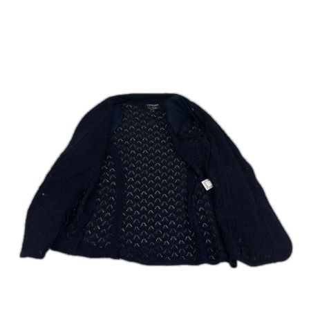 Leilian レリアン カーディガン SIZE 44 コットン92％ VITTORIO ミセス レディース ネイビー