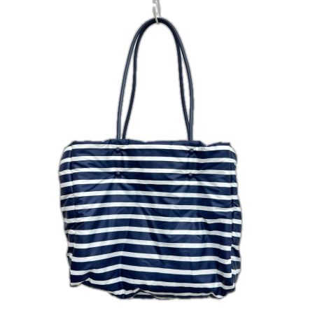 Kate Spade ケイトスペード トートバッグ ボーダー柄 ナイロン ネイビー×ホワイト