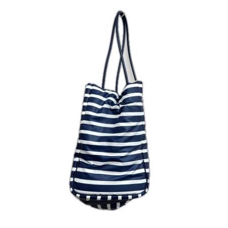 Kate Spade ケイトスペード トートバッグ ボーダー柄 ナイロン ネイビー×ホワイト