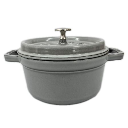 STAUB ストウブ ピコ ココット ラウンド 両手鍋　ほうろう 20cm IH対応 ライトグレー