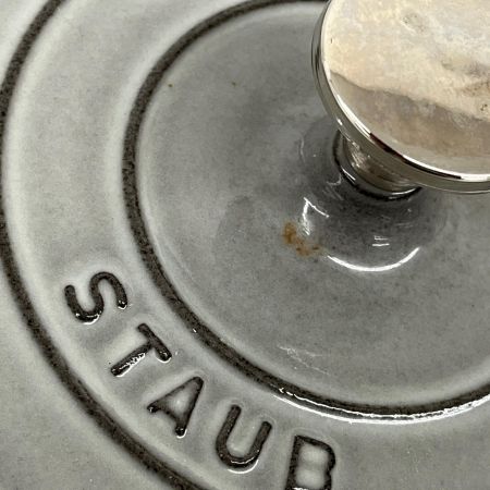 STAUB ストウブ ピコ ココット ラウンド 両手鍋　ほうろう 20cm IH対応 ライトグレー
