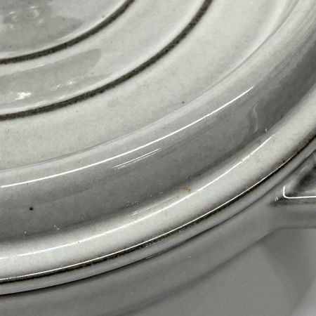 STAUB ストウブ ピコ ココット ラウンド 両手鍋　ほうろう 20cm IH対応 ライトグレー