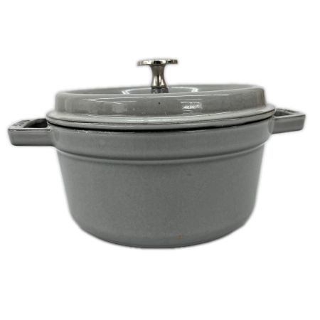 STAUB ストウブ ピコ ココット ラウンド 両手鍋　ほうろう 20cm IH対応 ライトグレー