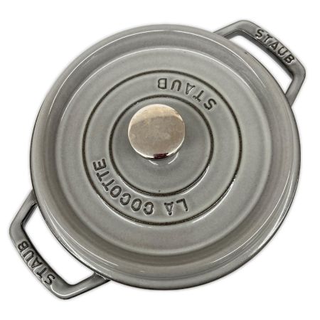 STAUB ストウブ ピコ ココット ラウンド 両手鍋　ほうろう 20cm IH対応 ライトグレー