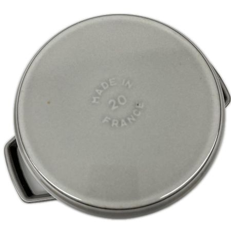 STAUB ストウブ ピコ ココット ラウンド 両手鍋　ほうろう 20cm IH対応 ライトグレー