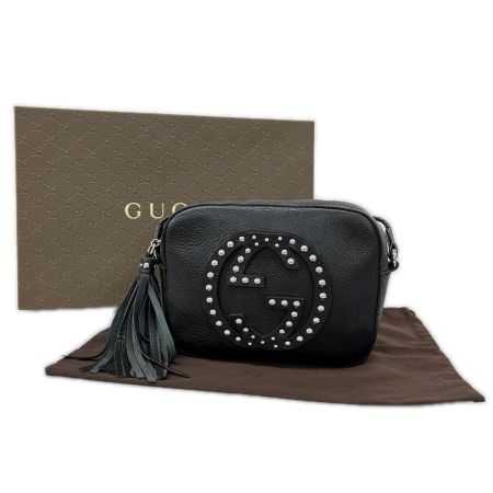 GUCCI グッチ ショルダーバッグ ソーホースタッズレザーディスコバッグ 308364498879 ブラック