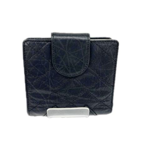 CHANEL シャネル 2つ折り財布 カンボンライン ココマーク キズ・ヨゴレ有  ブラック