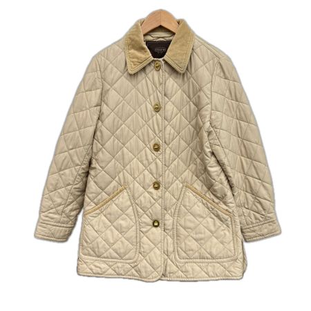 COACH コーチ コート Mサイズ 無地 中コーチ柄 ボタン金 ポケット斜め レディース ベージュ