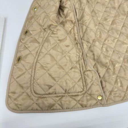 COACH コーチ コート Mサイズ 無地 中コーチ柄 ボタン金 ポケット斜め レディース ベージュ