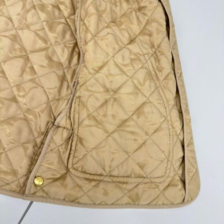 COACH コーチ コート Mサイズ 無地 中コーチ柄 ボタン金 ポケット斜め レディース ベージュ