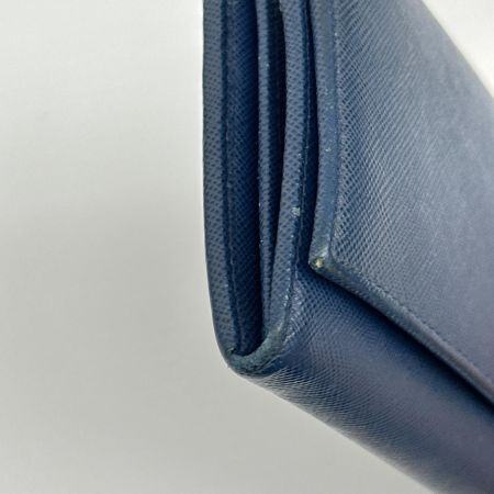 PRADA プラダ 長財布 使用感・角スレ有 箱付 ブルー