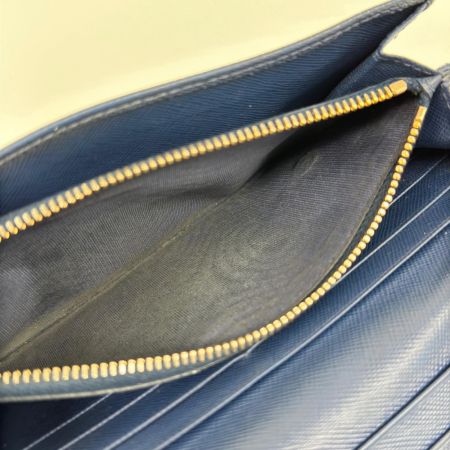 PRADA プラダ 長財布 使用感・角スレ有 箱付 ブルー