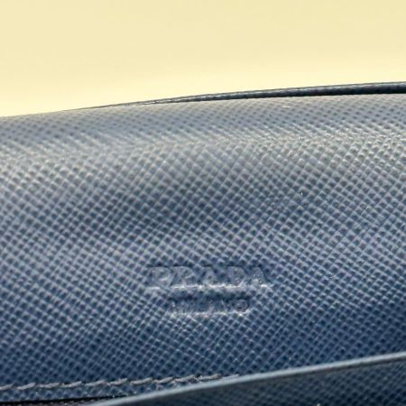PRADA プラダ 長財布 使用感・角スレ有 箱付 ブルー